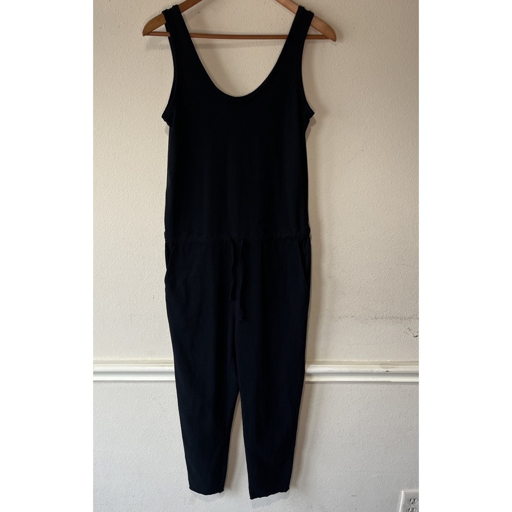 Frank &Eileen Black Sleeveless Jumpsuit Slim  Leg Cotton Capsule Minimalist XS